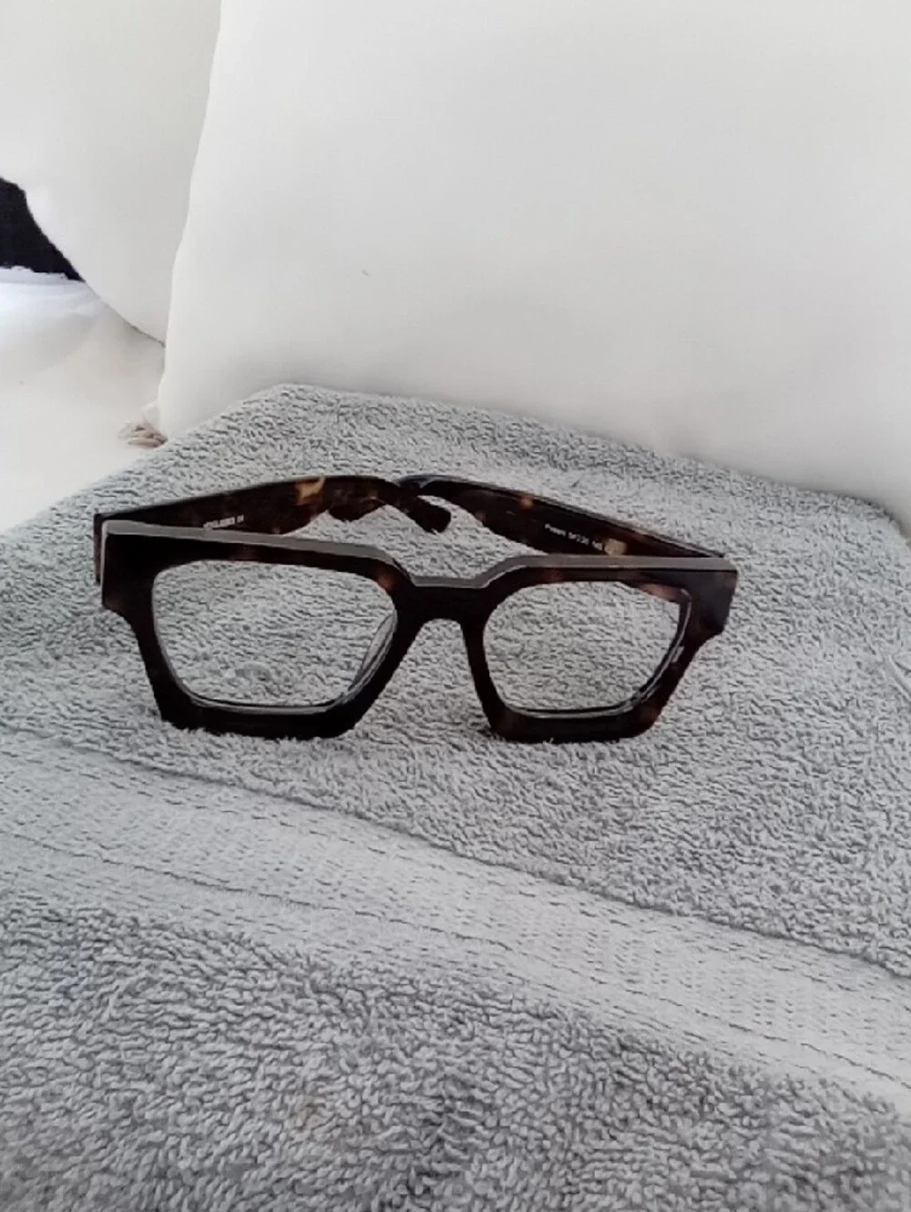 Brown Square Frame Glasses with Green-Tinted Lenses
